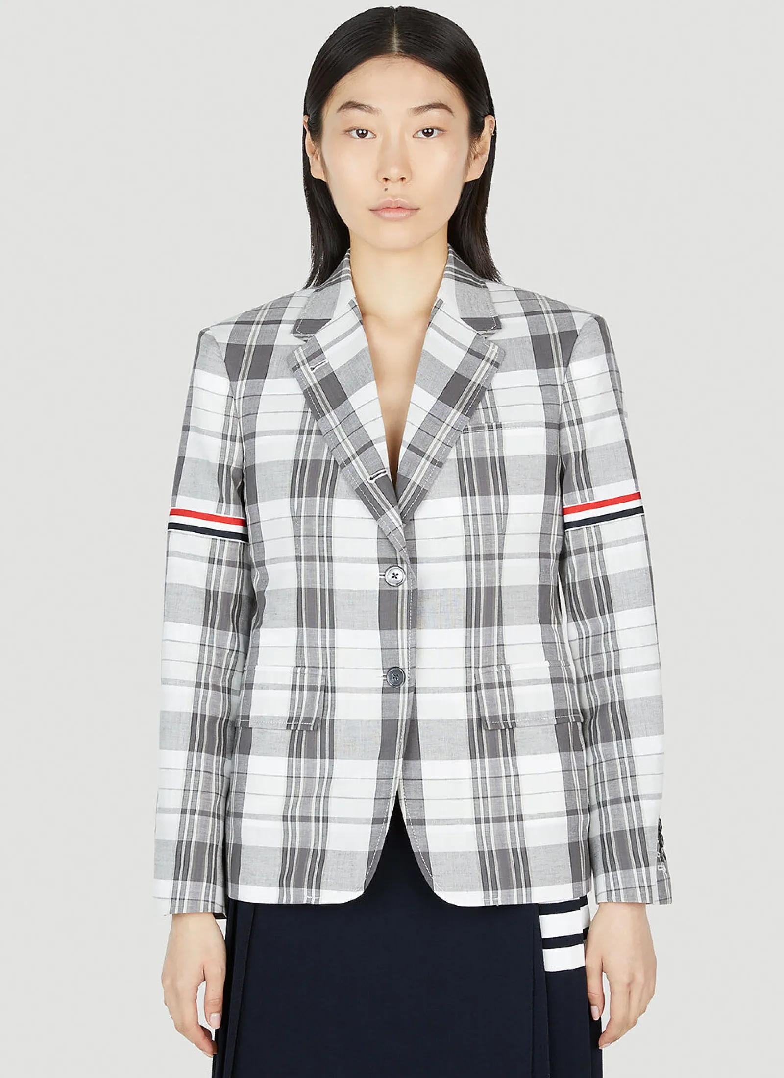 Plaid Single Breasted Blazer>Thom Browne Online