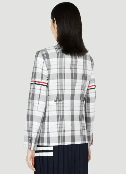 Plaid Single Breasted Blazer><noscript><img width=