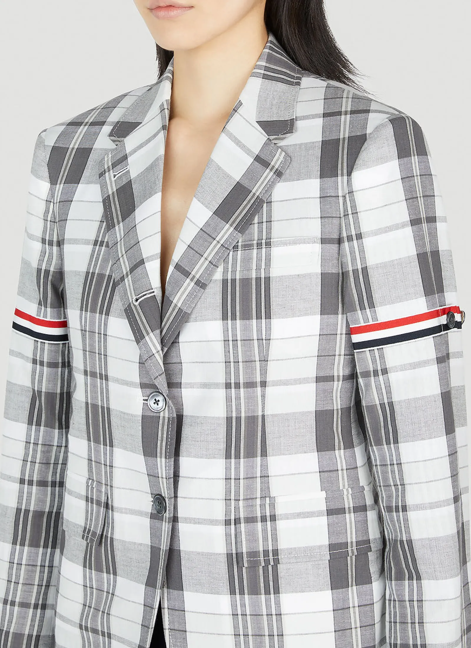 Plaid Single Breasted Blazer>Thom Browne Online