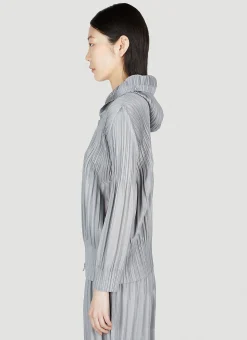 Pleated Hooded Sweatshirt></noscript>Pleats Please Issey Miyake