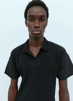 Men Homme Plissé Issey Miyake Polo Shirts^Pleated Knit Polo Shirt
