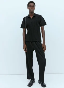 Men Homme Plissé Issey Miyake Polo Shirts^Pleated Knit Polo Shirt