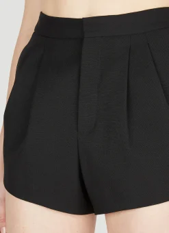 Pleated Tailored Shorts><noscript><img width=