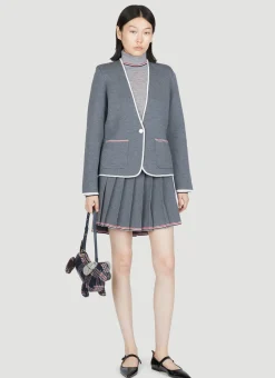 Pleated Wool-Knit Mini Skirt>Thom Browne New