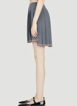 Pleated Wool-Knit Mini Skirt><noscript><img width=