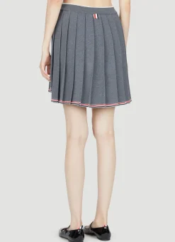 Pleated Wool-Knit Mini Skirt><noscript><img width=