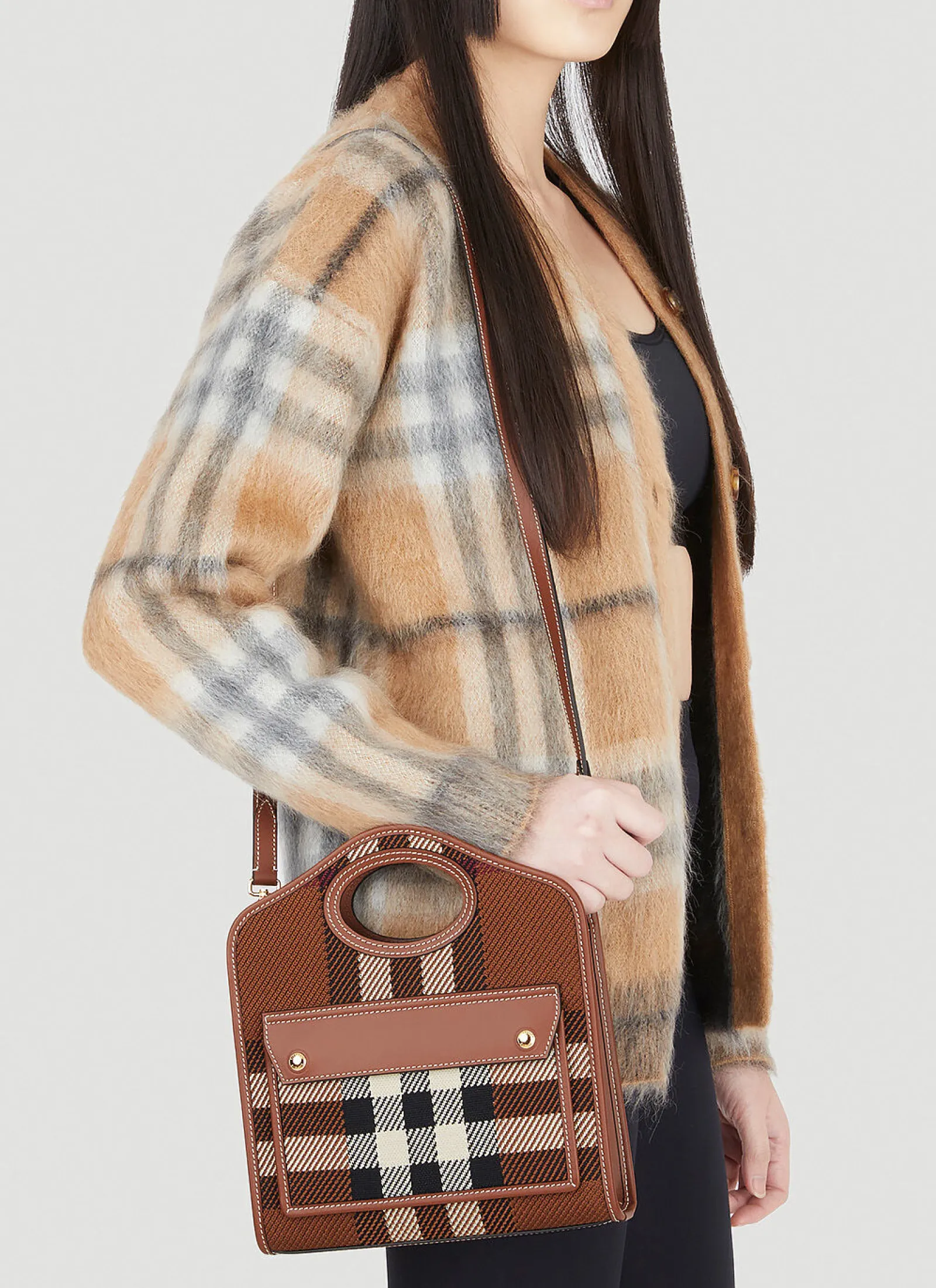 Pocket Check Mini Shoulder Bag>Burberry Online