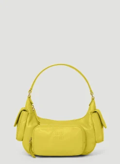 Pocket Leather Shoulder Bag>Miu Miu Clearance