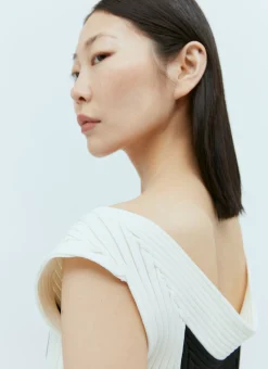 Pointed Contrast Ribbed Top></noscript>Issey Miyake Hot