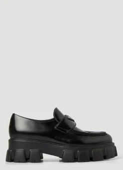 Pointed Toe Monolith Loafers>Prada