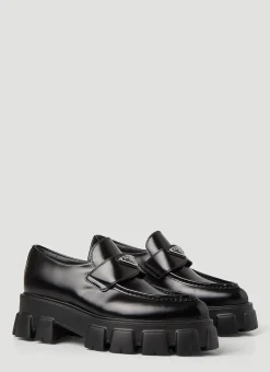Pointed Toe Monolith Loafers>Prada