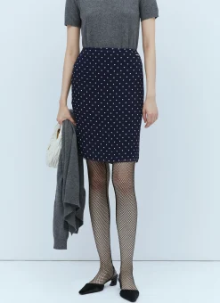 Polka-Dot Silk Chiffon Skirt>Miu Miu Outlet
