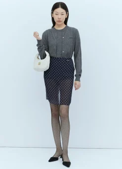 Polka-Dot Silk Chiffon Skirt>Miu Miu Outlet