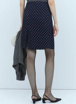 Polka-Dot Silk Chiffon Skirt></noscript>Miu Miu Outlet