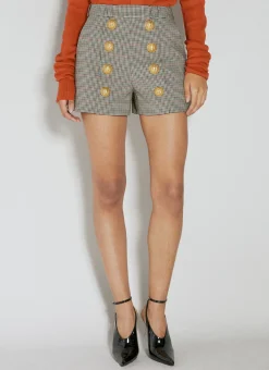 Prince Of Wales Pleated Shorts>Balmain Discount