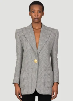 Prince Of Wales Tailored Blazer>Balmain New