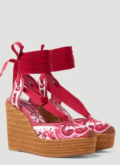 Printed Brocade Wedge Sandals>Dolce & Gabbana Clearance