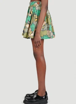 Printed Mini Skirt><noscript><img width=