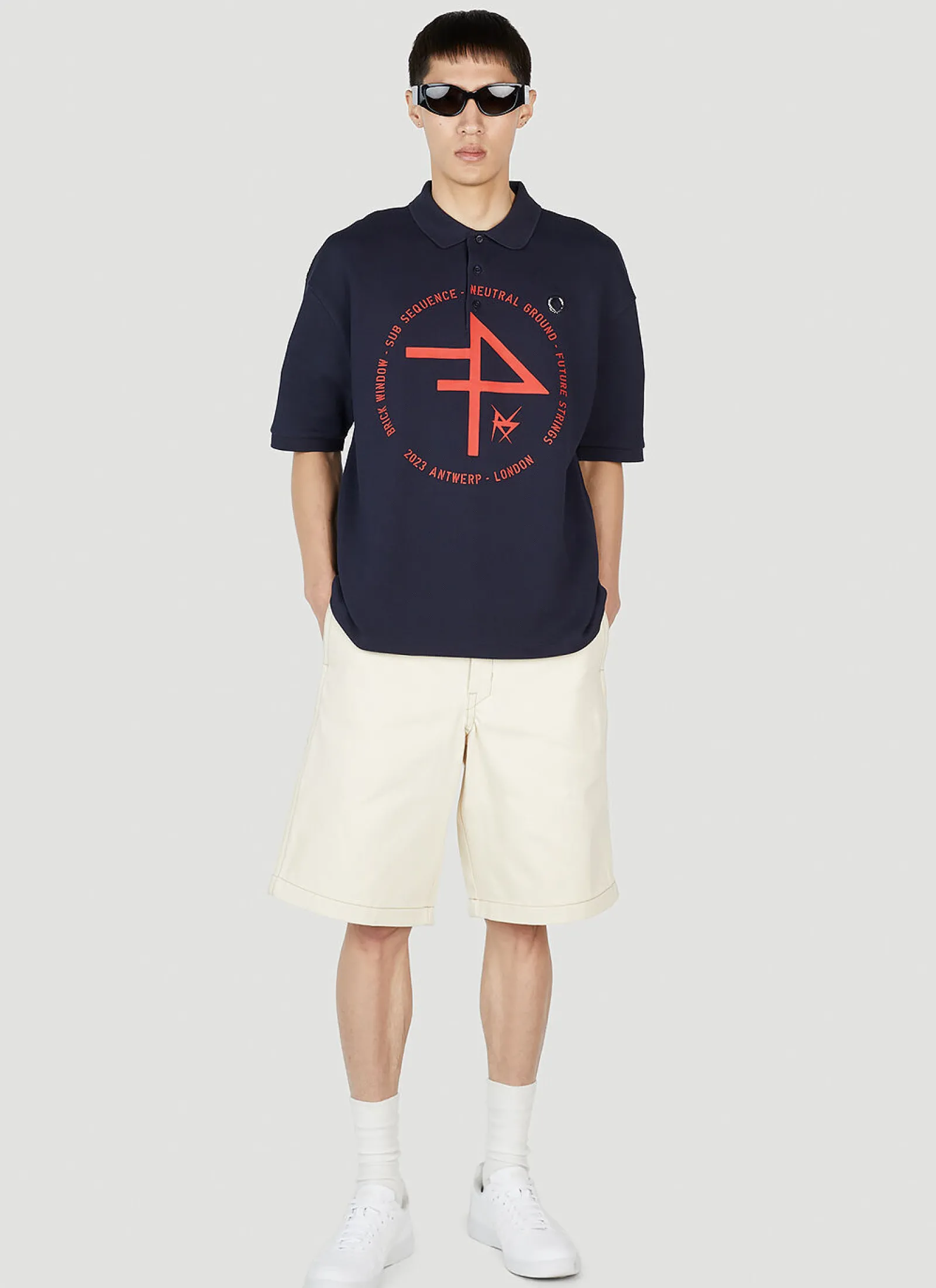 Men Raf Simons x Fred Perry Polo Shirts^Printed Polo Top