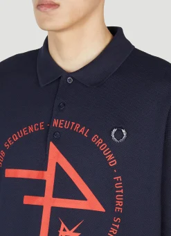 Men Raf Simons x Fred Perry Polo Shirts^Printed Polo Top