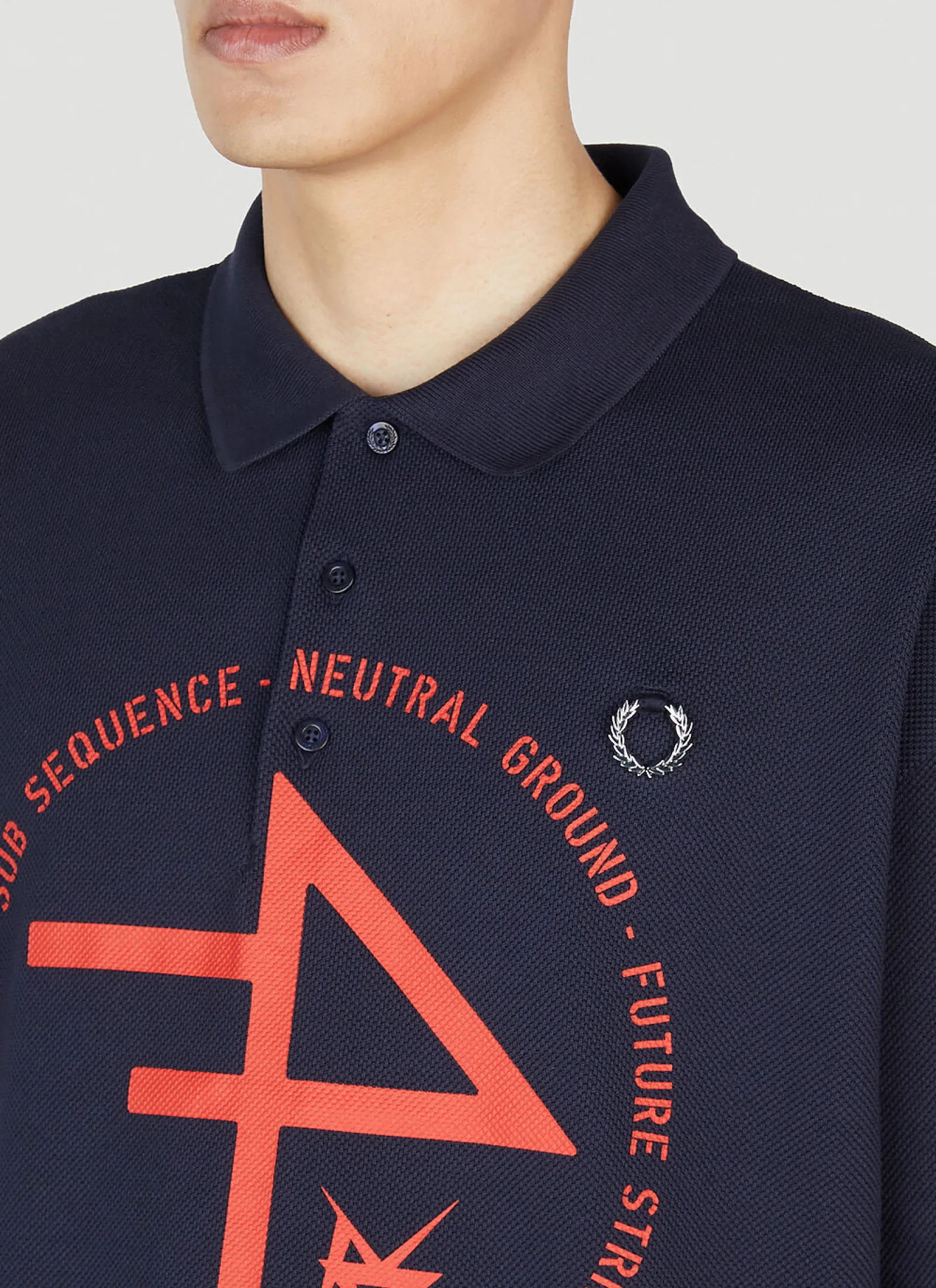 Men Raf Simons x Fred Perry Polo Shirts^Printed Polo Top