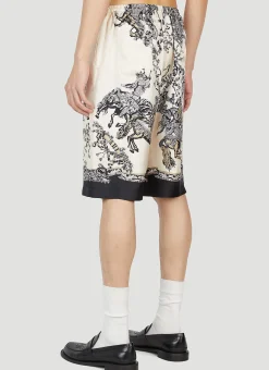 Men Gucci Shorts^Printed Silk Shorts