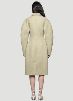 Puff-Sleeve Coat><noscript><img width=