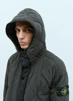 Men Stone Island Coats^Quilted Compass Patch Coat