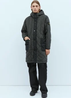 Men Stone Island Coats^Quilted Compass Patch Coat