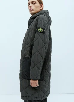 Men Stone Island Coats^Quilted Compass Patch Coat
