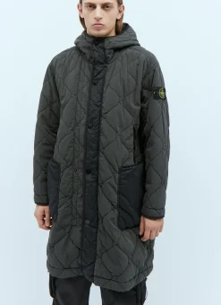 Men Stone Island Coats^Quilted Compass Patch Coat
