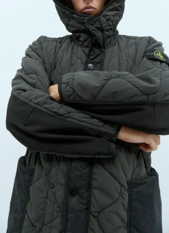Men Stone Island Coats^Quilted Compass Patch Coat