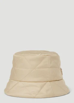 Men Prada Hats^Quilted Logo Bucket Hat