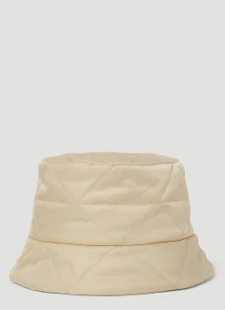 Men Prada Hats^Quilted Logo Bucket Hat