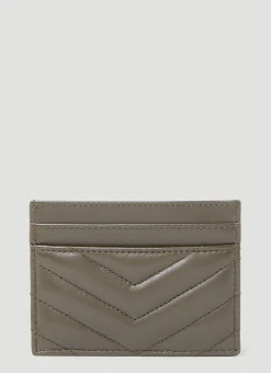 Men Saint Laurent Wallets & Cardholders^Quilted Logo Plaque Cardholder