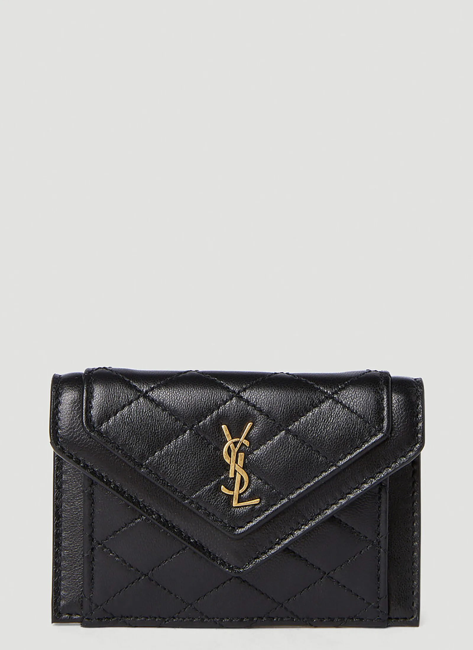 Men Saint Laurent Wallets & Cardholders^Quilted Logo Plaque Wallet