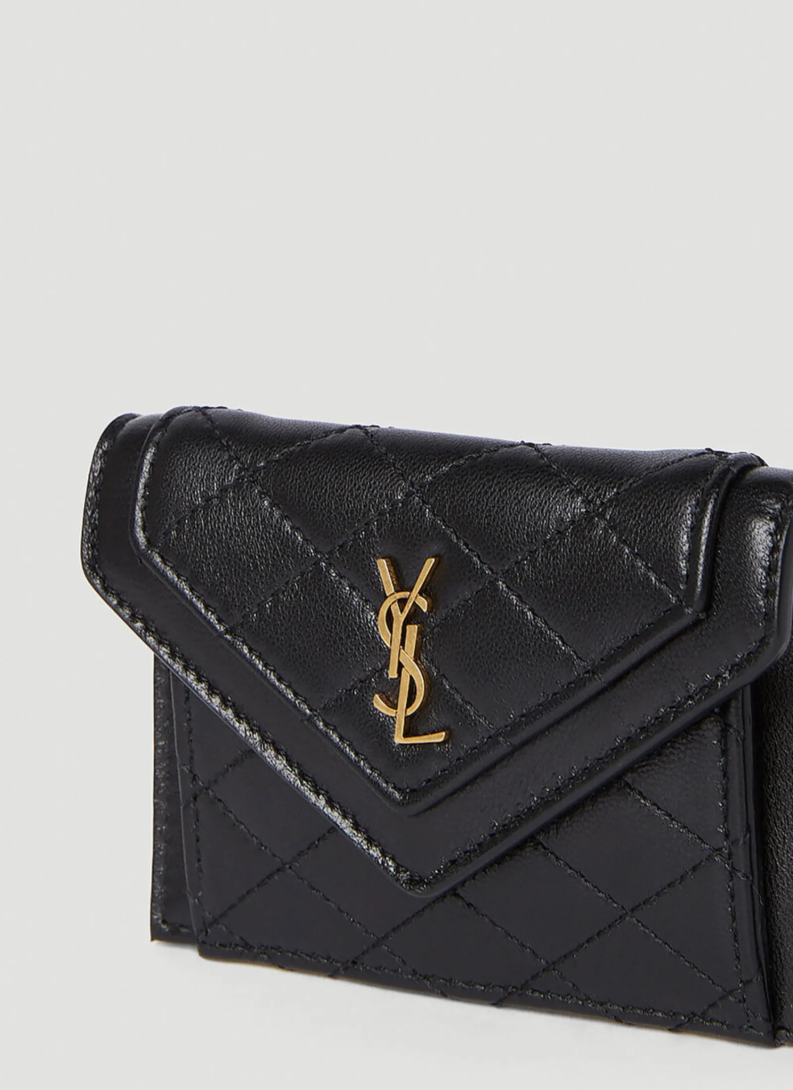 Men Saint Laurent Wallets & Cardholders^Quilted Logo Plaque Wallet