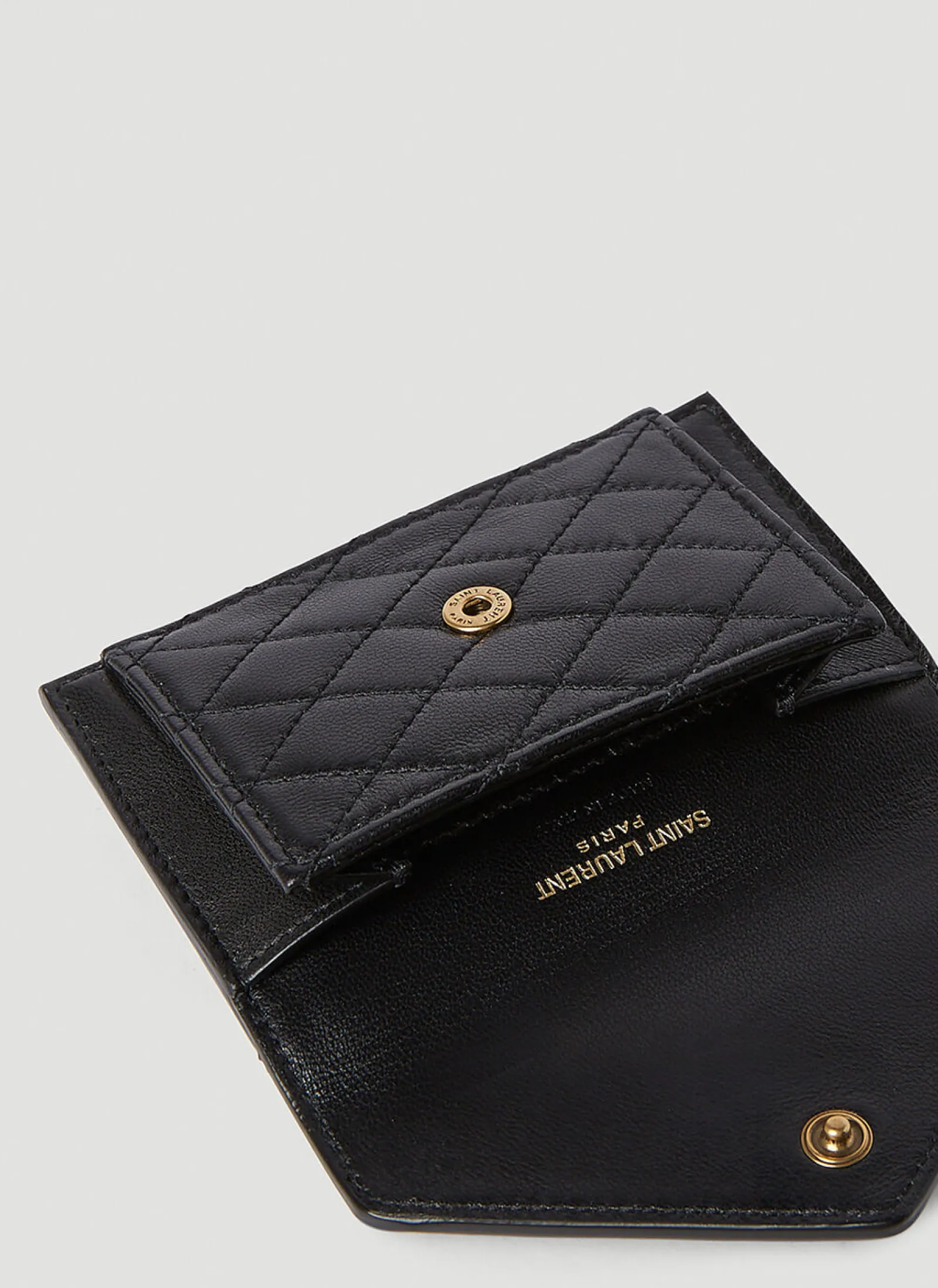 Men Saint Laurent Wallets & Cardholders^Quilted Logo Plaque Wallet