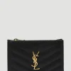 Men Saint Laurent Wallets & Cardholders^Quilted Logo Plaque Wallet