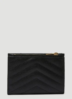 Men Saint Laurent Wallets & Cardholders^Quilted Logo Plaque Wallet