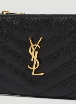 Men Saint Laurent Wallets & Cardholders^Quilted Logo Plaque Wallet