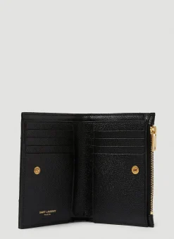 Men Saint Laurent Wallets & Cardholders^Quilted Logo Plaque Wallet