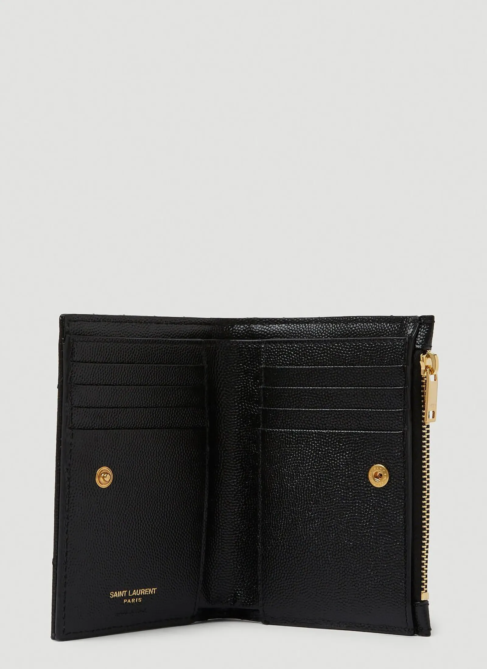 Men Saint Laurent Wallets & Cardholders^Quilted Logo Plaque Wallet