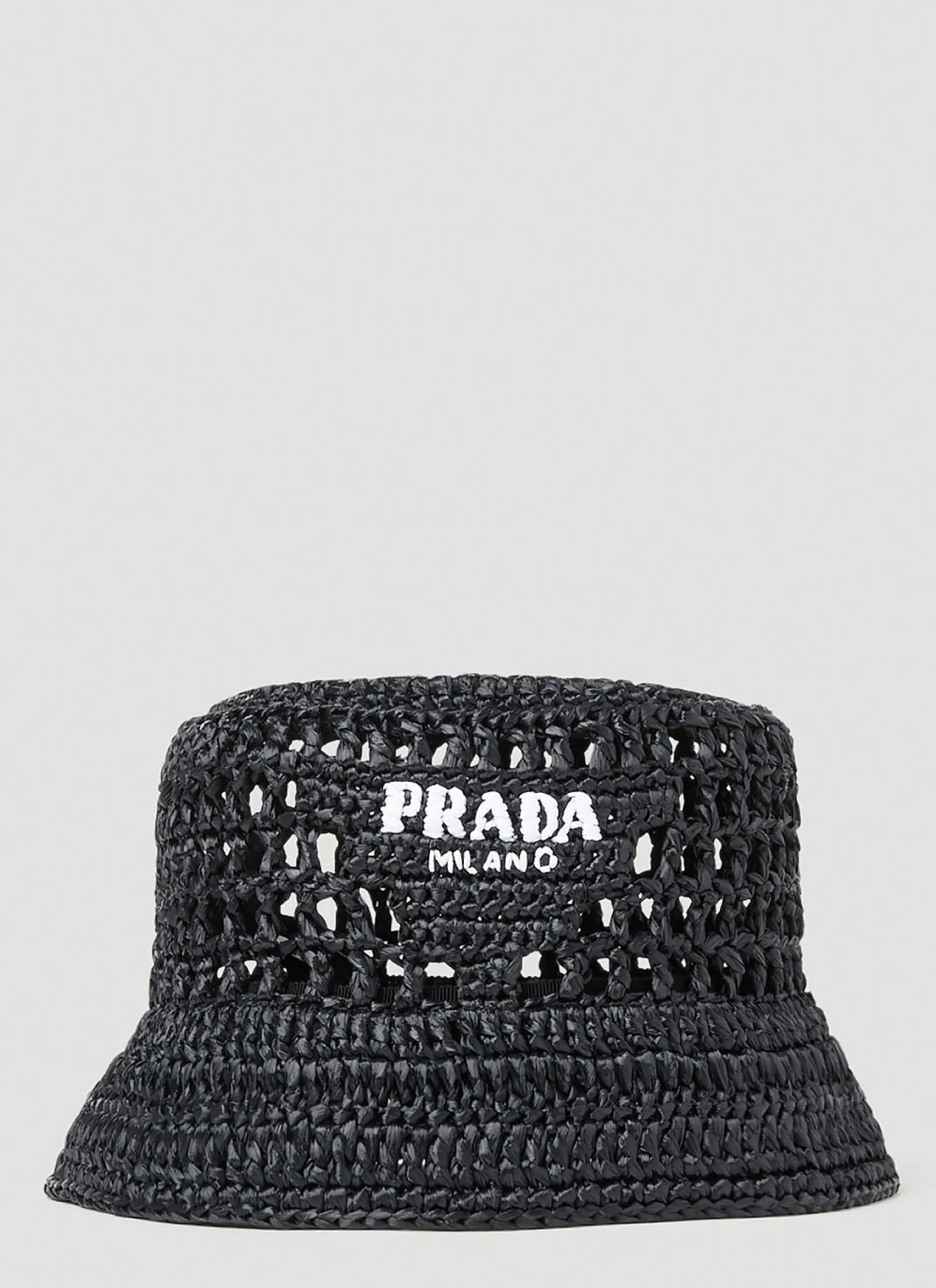 Men Prada Hats^Raffia Woven Bucket Hat