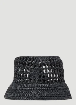 Men Prada Hats^Raffia Woven Bucket Hat