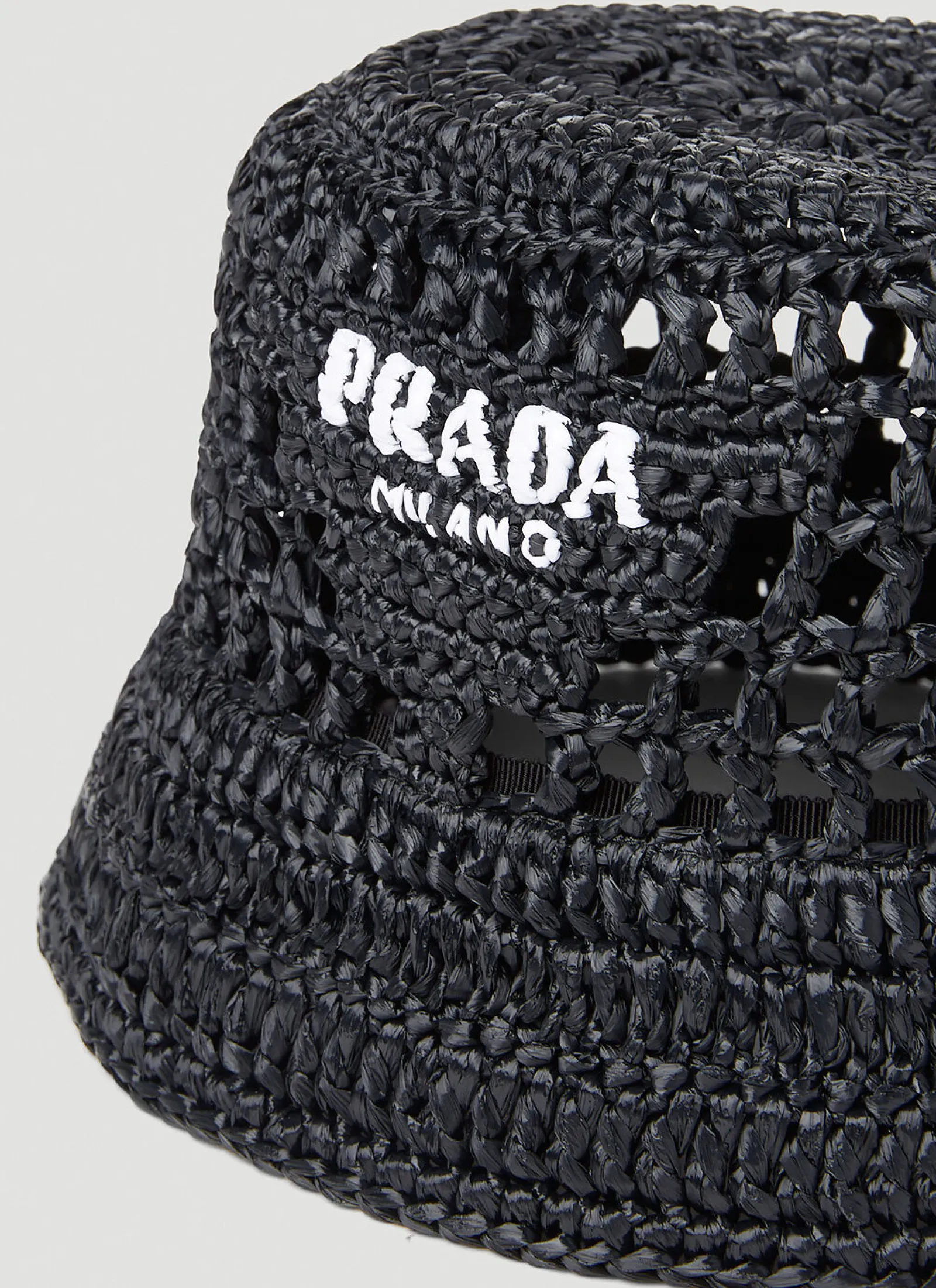 Men Prada Hats^Raffia Woven Bucket Hat