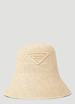 Men Prada Hats^Rafia Bucket Hat