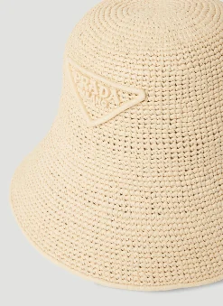 Men Prada Hats^Rafia Bucket Hat