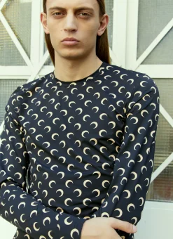 Men Marine Serre T-Shirts^Regenerated Moon Long Sleeve T-Shirt