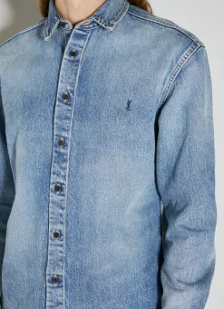 Men Saint Laurent Shirts^Relaxed Denim Overshirt